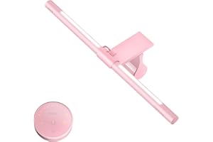 ‎QUNTIS Quntis Różowa lampka do monitora komputerowego z podświetleniem i pilotem, zakrzywiony pasek świetlny monitora 40 cm, przyjazna dla oczu lampka do monitora LED, prezent dla dziewczynki