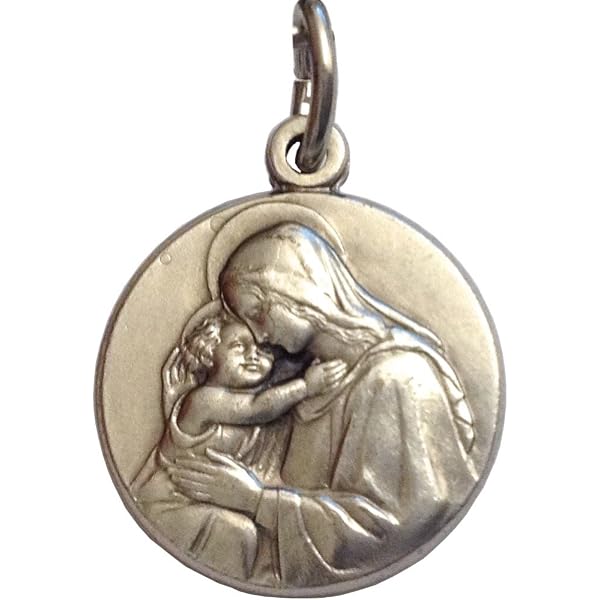 Médaille Vierge Marie En Argent Massif - Poinçons Orfèvre - 1,72 Gr - 2x1,2 Cm