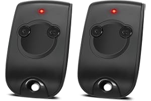 LUIRSAY Lot de 2 Télécommande Portail Remplacement pour SOM-1841026,Télécommande Bip Portail 2 Canaux 433,42MHz Compatible avec SOMfy-RTS (Piles Supplémentaires Incluses) (1, Noir)