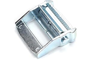 MroMax - Fibbia a camma in lega di zinco con fibbia a camma color argento, per 50 mm, 4 pezzi