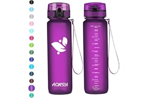 AORIN Sports Water Bottle - 350ml/500ml/750ml/1L,Tritan Gym Bottle BPA-Free & Drinking Bottles, Leakproof，One Click Flip Lid/Kids,Adults,Gym,Outdoor Sport