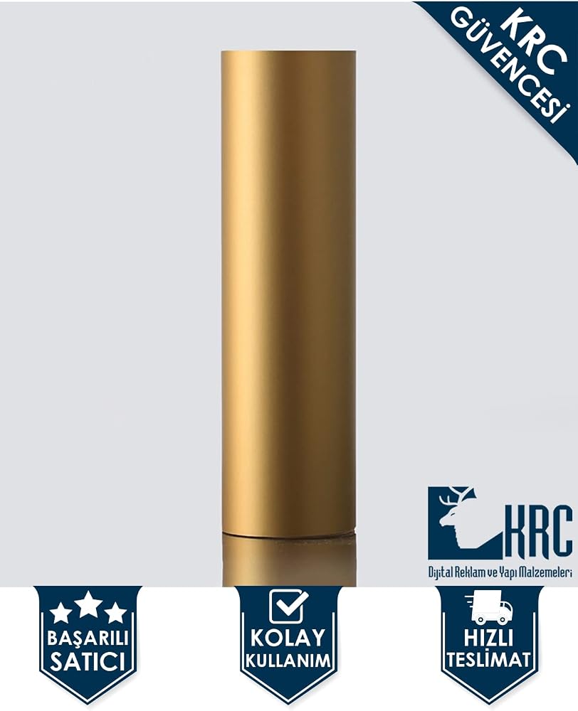 KRCDİJİTAL Dolap ve Mobilya Kaplama Folyosu Gold-Altın Sarı 122cmx10mt Kendinden Yapışkanlı gold krcNM349