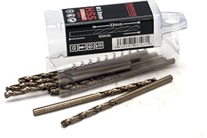 Ferrcan Forets pour métal HSS DIN338 M35 5% cobalt pour le perçage dans l'inox acier inoxydable, fer et autres métaux (paquet de 10 pièces par mesure) (3mm)