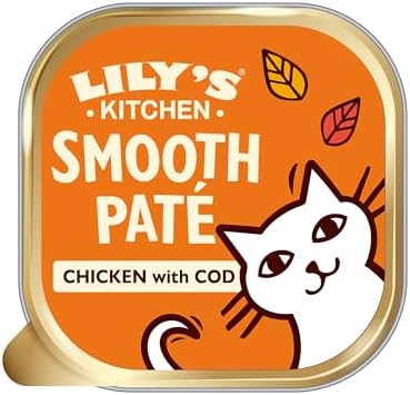 Lily's Kitchen Paté Morbido Pollo e Merluzzo per Gatti Adulti – Cibo Umido Naturale, Senza Cereali, Ricco di Carne (19 x 85 g)