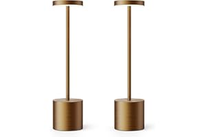 HYMZP Lampada da Tavolo LED Senza Fili Ricaricabile, 5000mAh, Dimmerabile, Corpo in Alluminio,IP54,Uso Interno/Esterno- Bronzo