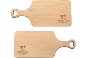 Spruchreif · Frühstücksbrettchen aus Holz · Holzbrett mit beidseitiger Gravur · Schneidebrett mit Griff · Geschenke für Opa · Geschenk Oma und Opa