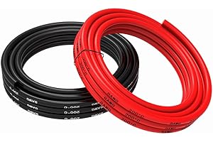 TUOFENG 8.37mm² Electrical Wire 8 AWG Silicone Wire 10 Meter [5 m Black and 5 m Red] Flexible Hook Up Wire Cable of Tinned Copper Wire High Temperature Resistance