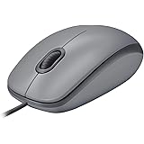 Logitech M110 Silent Maus mit Kabel, 1000 DPI Sensor, USB-Anschluss, 3 Tasten, Quiet-Mark Zertifiziert, Für Links- und Rechts