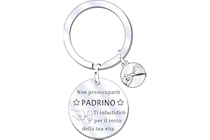 QTQTLP Portachiavi Padrino Padrino Regalo Regali Natale Padrino Regalo Padrino Battesimo Miglior Padrino del mondo Regalo Padrino Compleanno Padrino Cresima Regalo