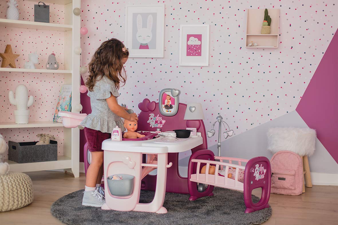 Smoby-220349-Baby-Nurse-Grande-Maison-des-Bbs-3-espaces-de-Jeux-23-Accessoires