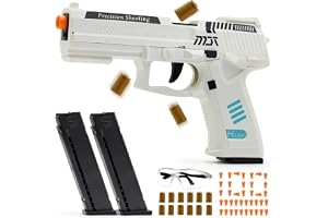 Leksakspistol med 100 kulor och 12 hylsor, automatisk hylsutkastning, automatisk rekylpistol för skjutspel, present för pojkar och flickor