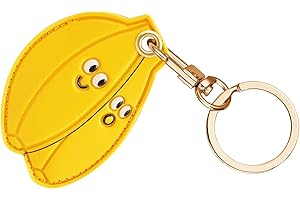AXFEE Airtag Porte Clé, Mignon PU Étuis pour Apple AirTag, Portable Key Finder pour Clés Enfants Animaux de Compagnie, [ Porte- Clés Contrôle d'Accès] (Airtag non inclus) (Banane)