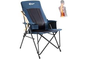 ‎PORTAL Portal Campingstuhl Faltbar Klappstuhl 180 KG Belastbar mit Hochlehner Verstellbar Camping Anglerstuhl Gartenstuhl Sessel mit Tasche Getrankhalter für Garten Balkon Picknick