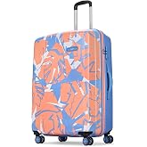 Skybags Lush Printed Large Size Hard Case Trolley Bag, Pink-Blue | TSA-approved Lock, Lightweight, Polycarbonate Case, Stylis