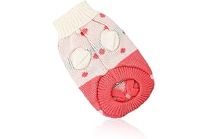 Rumyve Strawberry Cat Sweater,Winter Pet Warmth,Cute Knit Pet Cat Warm Clothing(XS)