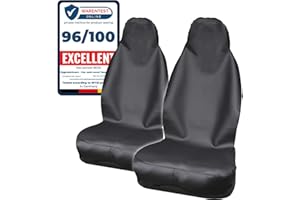 ‎UPGRADE4CARS Upgrade4cars 2 x wodoodporny pokrowiec na przednie fotele samochodowe ze sztucznej skóry, pokrowiec na fotel kierowcy do pracy, uprawiania sportu itd. Uniwersalne pokrowce na siedzenia samochodowe z