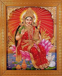 Shree Handicraft Lord Laxmi Ji with ullu Wall Photo Frame
