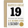 Old English Co. Funny 19th Birthday Card for Men Women - 19 Years Absolute Legend Greeting Card for Him Her | Humour Age Nineteenth Birthday Gift for Brother, Son, Sister - With Envelope