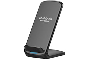 NANAMI Wireless Charger for Samsung and iPhone, 15W Fast Wireless Charging Stand for Galaxy S25 Ultra S24 S23 S22 S21 S20 S10 Note 20, 7.5W for iPhone 17 16 15 14 13 12 11 X XS XR & Qi-Enabled Phone