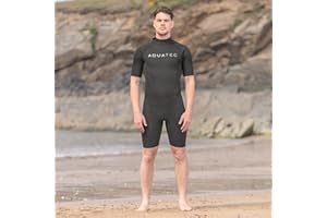 AQUATEC Muta Da Uomo In Neoprene - 2x Opzioni Di Spessore : 2mm & 3/2mm | Mute Per Uomini | Muta Shorty | Ideale Per Nuoto & Sport Acquatici