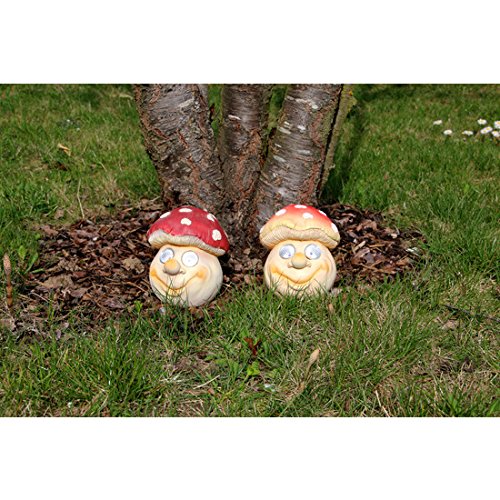 insatech Solar LED Pilz STUART rot Solarfigur Solarleuchte Gartenfigur Gartendeko - 3