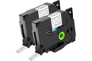 NineLeaf 2 x Kompatibel mit Brother Schrumpfschlauch 11,7mm HSe-231 HSe231 HS-231 Etikettenband Schwarz auf Weiß Schriftband für P-Touch PT-E300 PT-E500 PT-E550W PT-P750WVP Etikettenhersteller