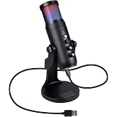 Coverzone Profesyonel St&uuml;dyo Mikrofon Kayıt Condenser Masa&uuml;st&uuml; Canlı Yayın Mikrofonu PC USB C, Oyun, Podcast, Kayıt, Yayın, A