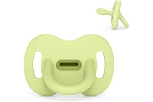 Suavinex, All Silicone Pacifier, for Babies 0/6 Months and Newborns, Physiological Teat Sx Pro, Super Soft and Flexible, Ideal for Sleeping, Respects Oral Development, Colour Essence, Lime
