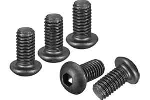 DTGN 3/8"-16x3/4" Button Head Socket Cap Screws - 5Pack - Good for Road Bicycle, Mountain Bike, Auto, Motorcycle - 304 Stainless Steel Black Oxide - Hex Socket Drive Fasteners