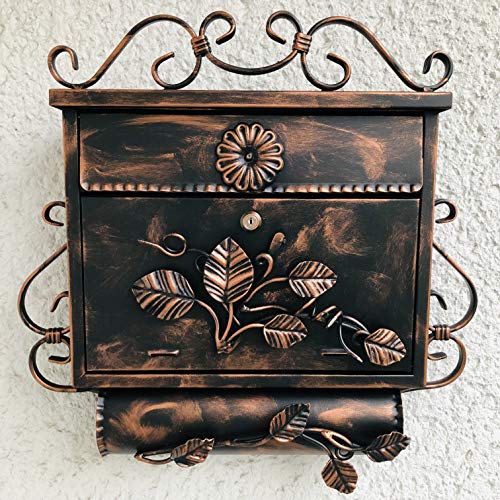 Preisvergleich Produktbild Briefkasten Postkasten Wandbriefkasten Zeitungsrole Zeitungsfach Handgefertigt Antik Unikat