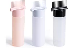 MEGAVOW 3 Pièces Peigne Applicateur Huile Cheveux, Flacons Applicateurs de Coloration avec Échelle Graduée, Applicateur D'Huile Capillaire, Bouteille pour Cheveux, Outils de Soins Capillaires, 180ml