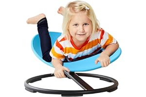 HMLOPX Autism Sensory Chair Child Swivel Chair, Sit And Spin Dish, Spun Chair, Sensory Balance Training Seat, Kid Spinning Carousel, Ages 3-12 (Color : Blue)
