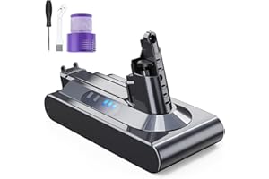 VUNZO 6000mAh Batteria per Dyson V10,SV12 Batteria di Ricambio per Dyson V10 Animal/ V10 Absolute/ V10 Motorhead Fluffy Aspirapolvere