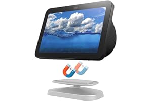 Lutree Support Réglable pour Echo Show 8(3e Génération), Base Antidérapante Inclinable Rotative à 360°, Support de Montage de Base Magnétique Portable pour Echo Show 8(3ème Gen) | Blanc