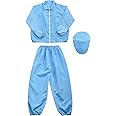 sourcing map ESD Lab Coat Anti Static Science Jacket Cuff Lapel Collar with Hat Wear Uniform Work for Men Women