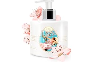 Creme Main Grand Format Pompe 300ml Cerisiers En Fleurs Un Air d'Antan / Crème Mains très Abîmées avec Huile d'Argan et Beurre de Karité / Creme Mains Fabriquée En France/ Creme Hydratanyte