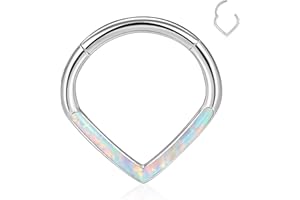 ESHIONER G23 Titanium Piercing Pierścienie do nosa Piercing Helix Conch Srebrny Złoty Piercing Pierścienie do chrząstki Tragus Daith Opal Pierścień do nosa Hipoalergiczny Piercing 18G, 16G,