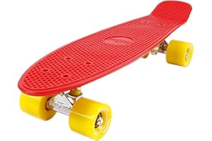 FunTomia Mini Board monopatín Skateboard 57cm - con o sin LED Ruedas - Wheel 59mmx45mm (82A) - Rodamiento ABEC-11