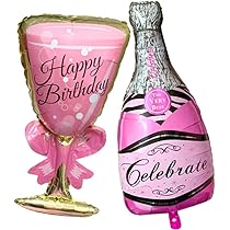 DIWULI Ballons Verre De Champagne - Déco Anniversaire