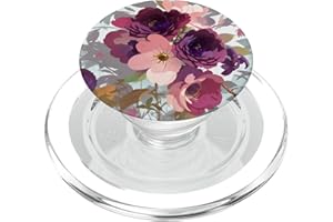 DARK PURPLE CUTE FLORAL FLOWERS DESIGNS Fleur violet foncé avec fleurs roses mignonnes PopSockets PopGrip pour MagSafe