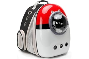 LAIRIES Expandable Cat Carrier Backpack, Backpack for Cats Kitten Small Puppy, Airline Approved Cat Bubble Backpack, Space Capsule Astronaut Carrier… (Black, Front Extension)