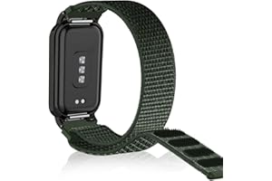 SeNool Nylon Armband für Xiaomi Smart Band 8 Active/Redmi Smart Band 2, Weiches Sport Ersatzarmband Klettarmband Weiches Uhrenarmband für Xiaomi Smart Band 8 Active/Redmi Smart Band 2 - Grün