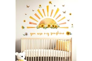 ANATTASOUL Pegatinas de Pared Sol y Girasol Vinilos Decorativos Adhesivos Pared Dormitorio Salón Comedor Baño