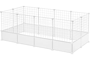 EUGAD Wybieg dla królików, wybieg dla królików, wybieg dla świnek morskich, biały, szer. x wys. x gł.: 142 x 53 x 71 cm