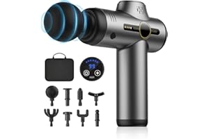 ENKIFUN Pistola Massaggio Muscolare,Pistola Massaggiante 99 Livelli Regolabili,8 Testine,Display LCD,Massaggio Muscolare profondo 12MM,Massaggiatore Elettrico Silenzioso 35DB,Ricarica Rapida Massaggiatore