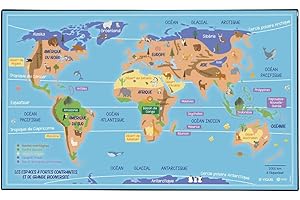 Viquel - Sous main de bureau éducatif sur la biodiversité dans le monde - Protection de bureau enfant - 59,5x36,2cm - Noir