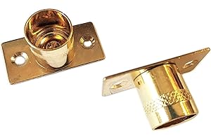 Penbrice Interiors Brass Curtain Recess Rod Brackets 16mm Pole Support Sockets