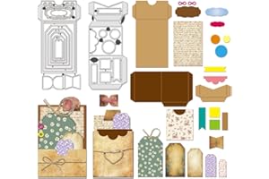 BENECREAT Découpe de Bordures d'Etiquettes Vintage pour la Fabrication de Cartes, Cadres de Cartes en Acier au Carbone Matrice Métallique Gaufrage Découpe Dies pour Scrapbooking Album Craft Home Decor