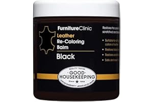 Furniture Clinic – Leder farbauffrishungs Balsam bei Kratzern Abschürfung Ausbleichung für Sofa, Autositze, Schuhe und Kleidung – 16 Farben (Schwarz)