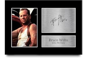 HWC Trading A4 Bruce Willis Die Hard Cadeaux Imprimé Signé Autographe Photo pour les fans de cinéma - A4